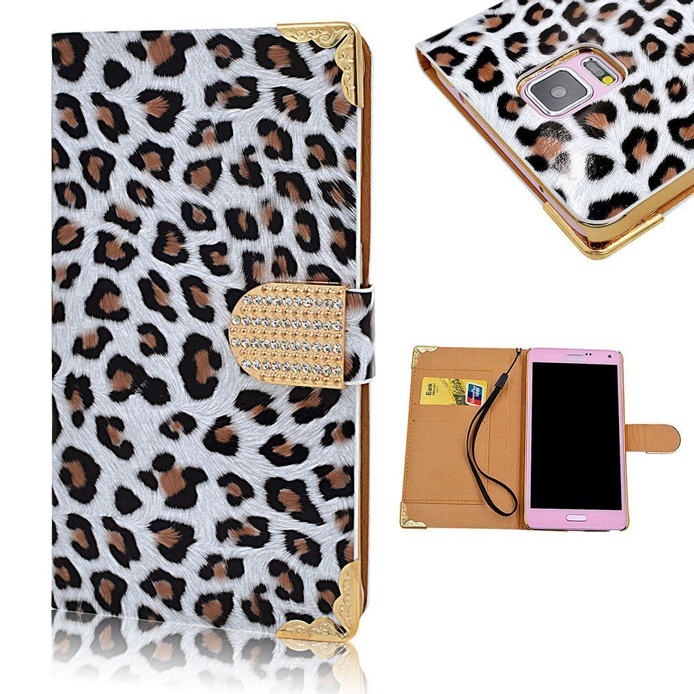 Umiko(TM) Note 4 Case Sexy Leopard Wallet Case Samsung Galaxy Note 4